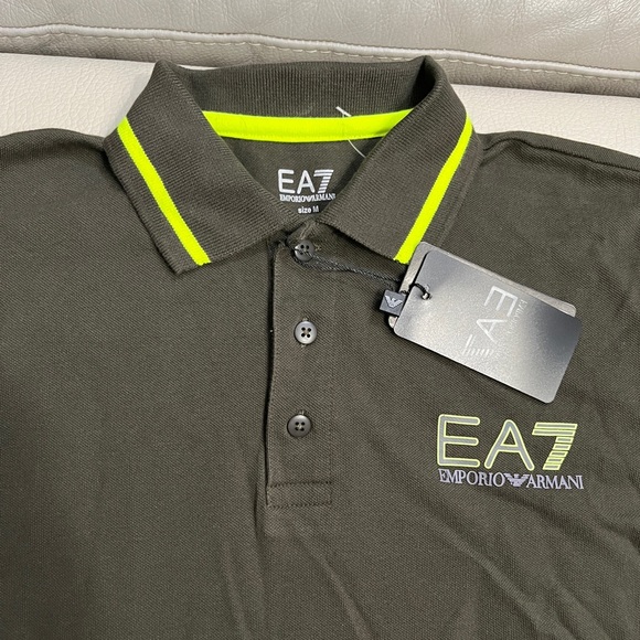 NWT - Emporio Armani Men’s EA7 Logo Polo Shirt - Size M - Picture 5 of 10